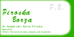 piroska borza business card